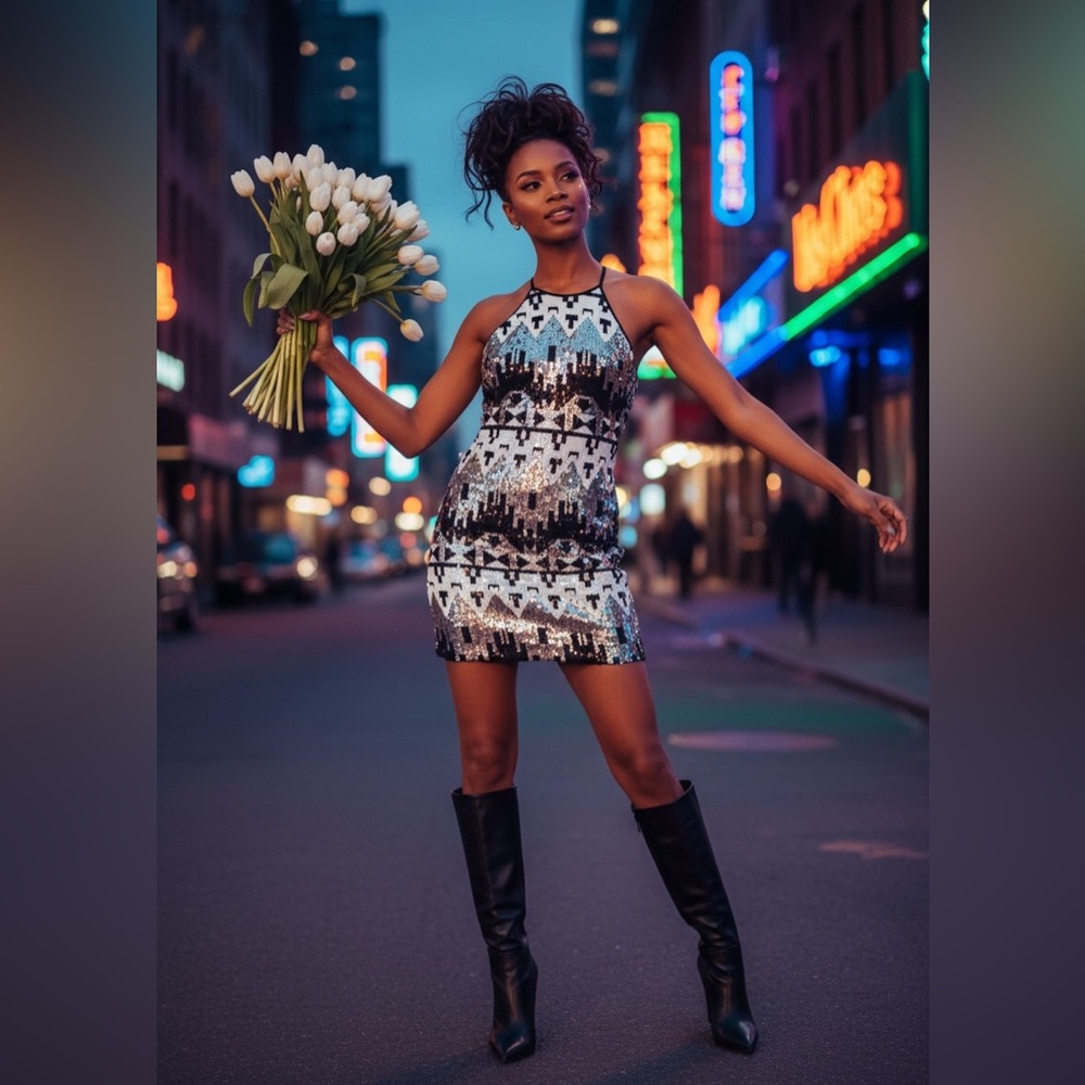 My Michelle, sequin mini dress